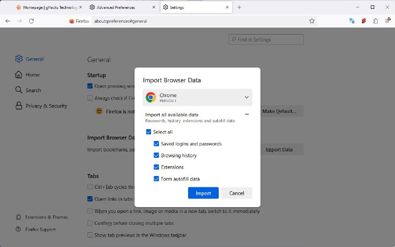 Firefox用户现在可以导入Chrome扩展Mozilla最新稳定版本的Firefox现在允许用户从Chrome导入扩展程序